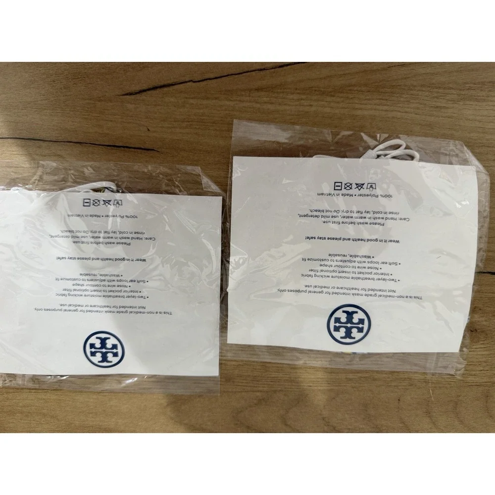 Tory Burch  Face Masks  Set of 2  New L